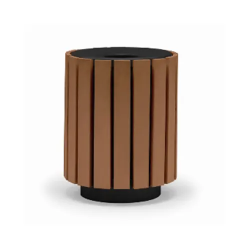 Wabash GV300G Trash Receptacle - 32" H x 25" Dia., 32‑Gallon Top, Steel, PolyTuf® Slats - 1/Each