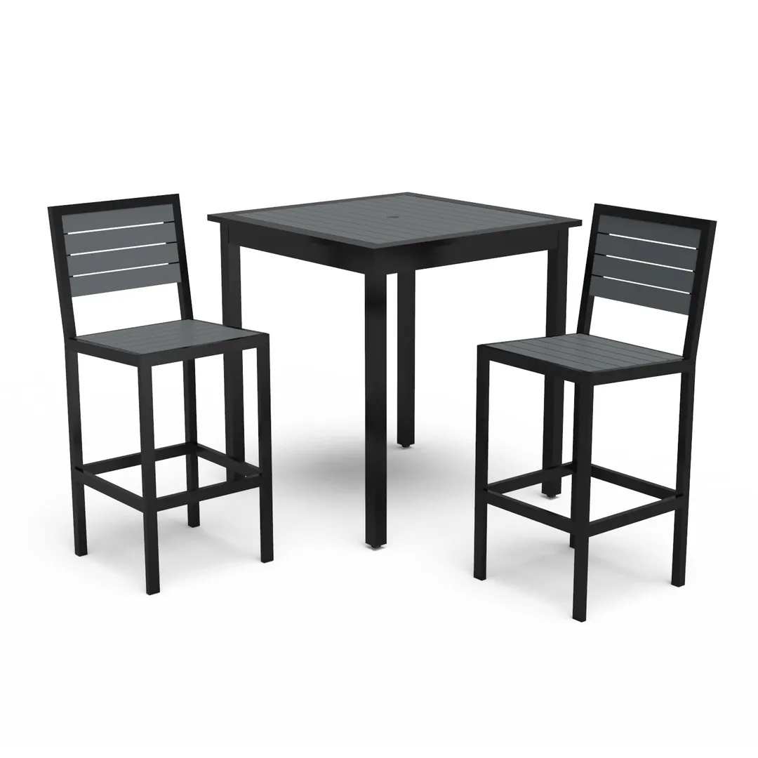 Wabash GVAX72P Green Valley 30x30 Bar Height PolyTuf Square Table, Aluminum Legs, Powder Coat Finish