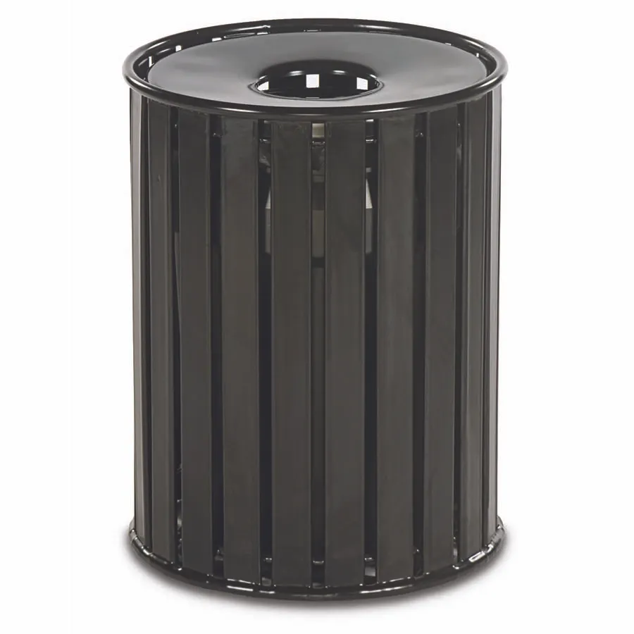 Wabash LR300S - 32 Gallon Trash Can, 25" Dia x 33" H, Steel, Plastisol Finish, Open Top