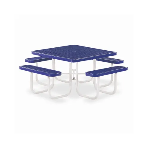Wabash SG140D 74-3/8" Square Outdoor Restaurant Table, Steel, Diamond Pattern, 29"H