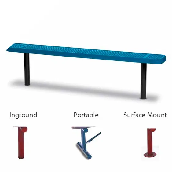 Wabash SG301D Signature Series 6'L Outdoor Bench, Diamond Pattern Seat, Portable, Without Back