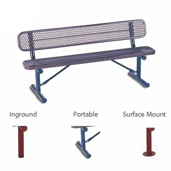 Wabash SG303D Signature Series 6'L Diamond Pattern Inground Outdoor Bench