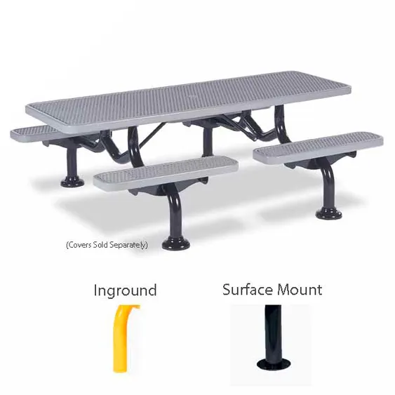 Wabash SY225D 7' Picnic Table - Inground - Diamond, Heavy Duty Restaurant Furniture