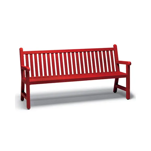 Wabash YO1113C Urbanscape Yorktown 6'L Straight Back Slat Bench with Arms, Aluminum, Powder Coat