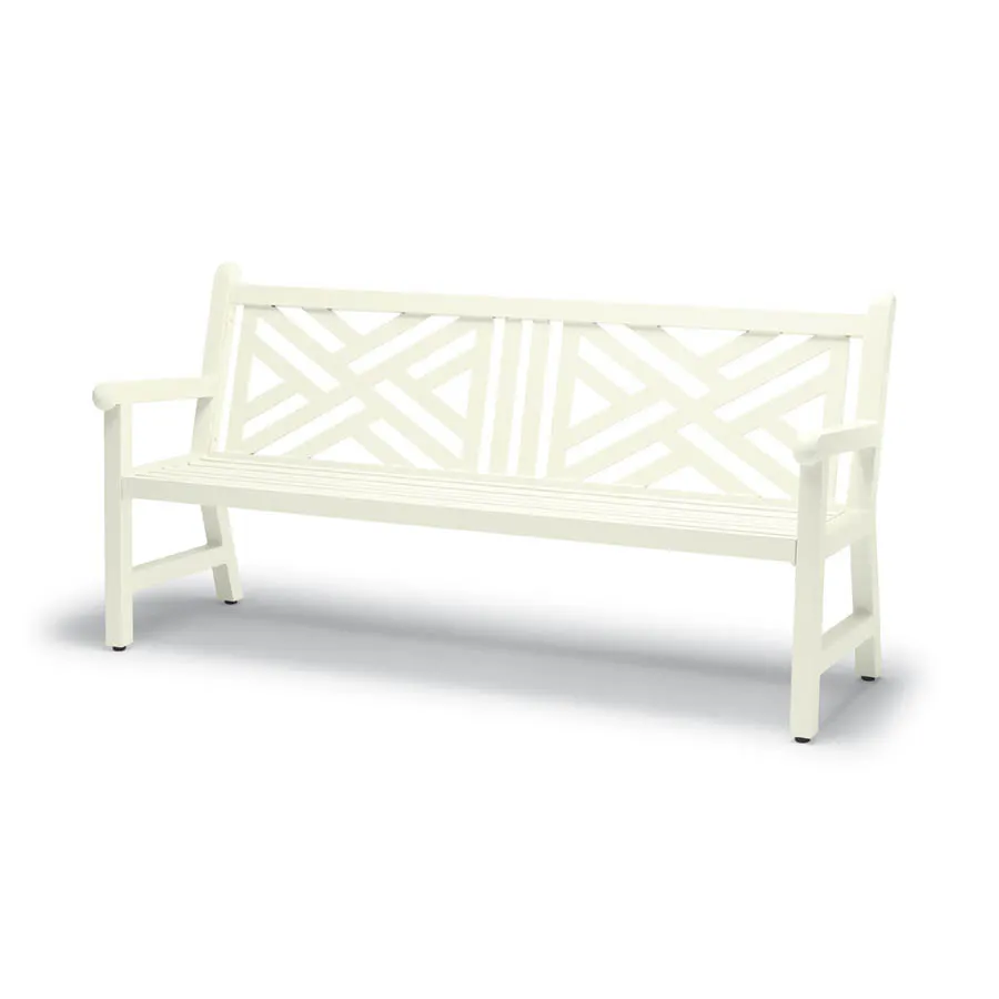 Wabash YO1313C Urbanscape Yorktown 6'L Straight Back Bench with Arms, Aluminum, Powder Coat Finish, 61-72" Width