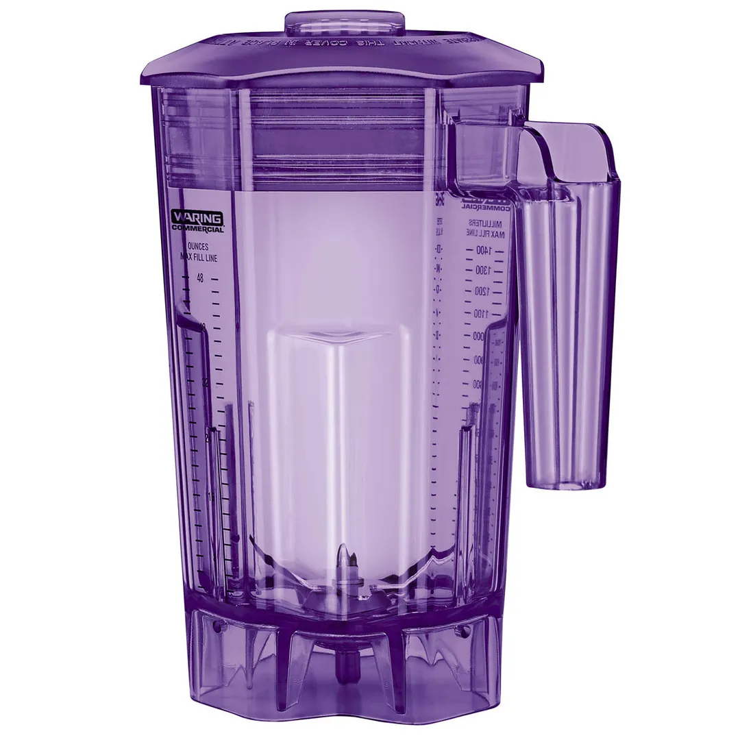 Waring CAC139-10 Blender Container, 48 Oz., Purple, with Blade Assembly & Lid