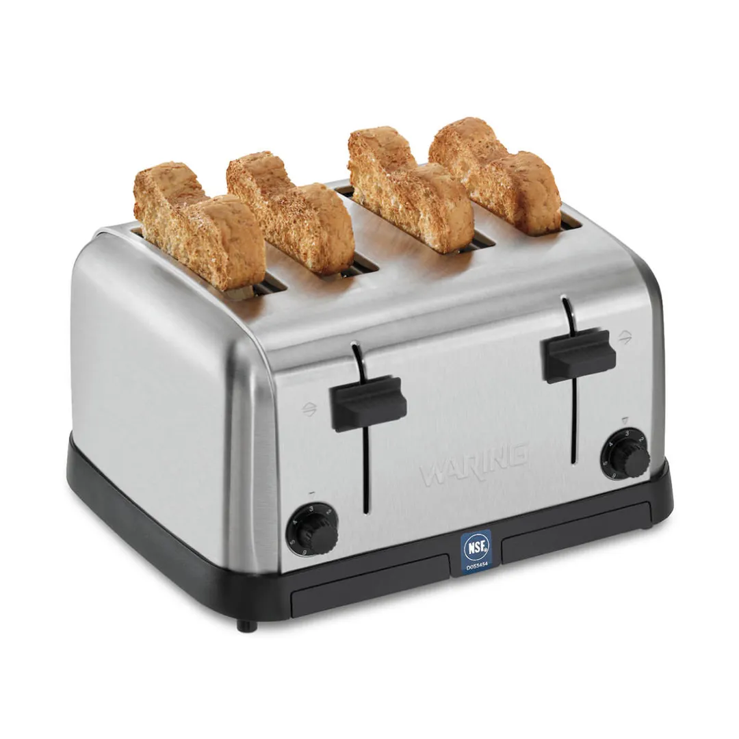Waring WCT708 Commercial Toaster, Medium-Duty, (4) Extra Wide 1-3/8" Slots