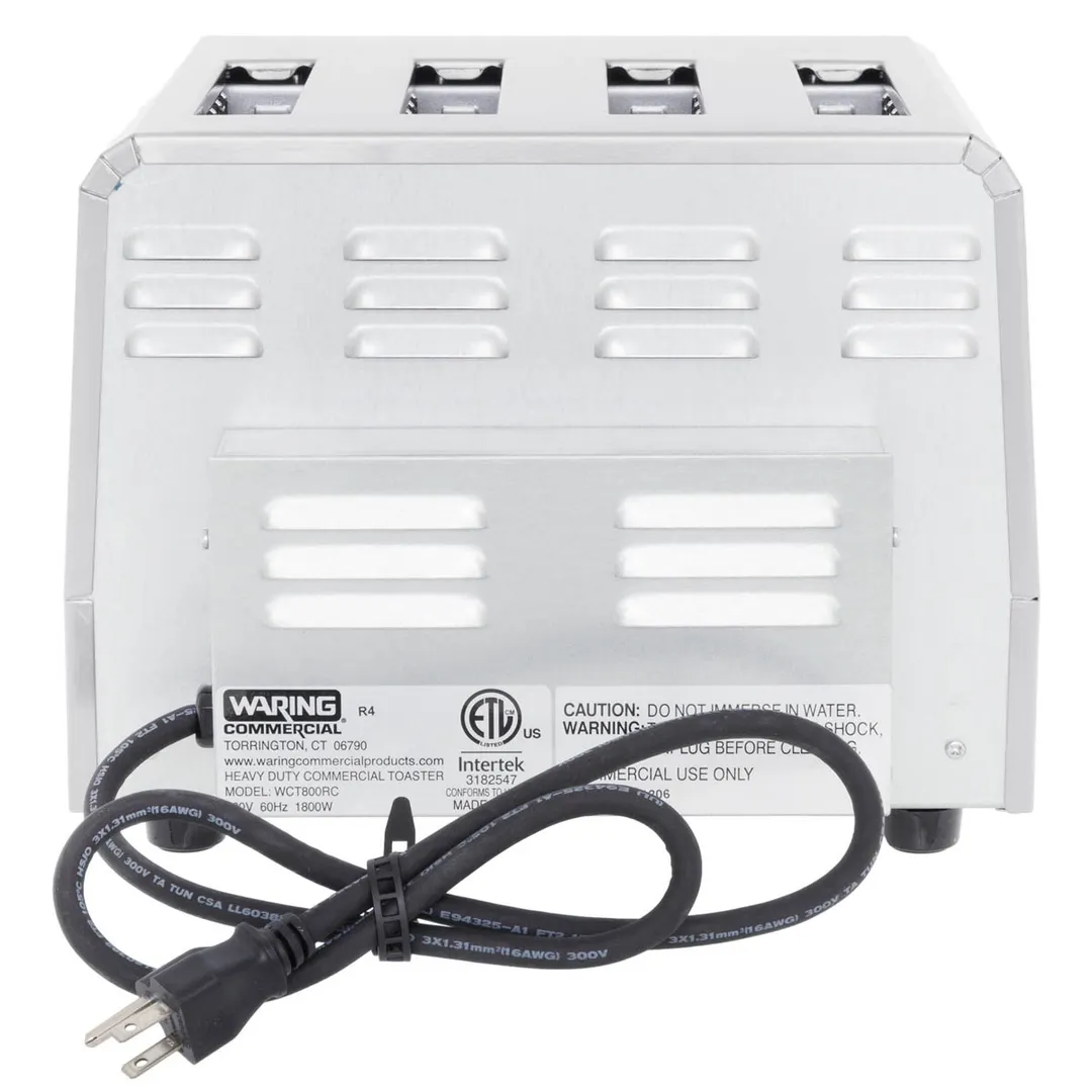 Waring WCT800RC Commercial Toaster, Heavy-Duty, (4) 1-1/8" Slots