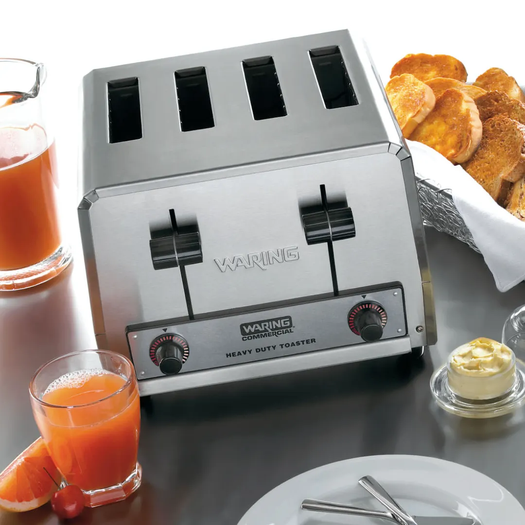 Waring WCT805B Commercial Toaster, Heavy-Duty, (4) 1-1/8" Slots