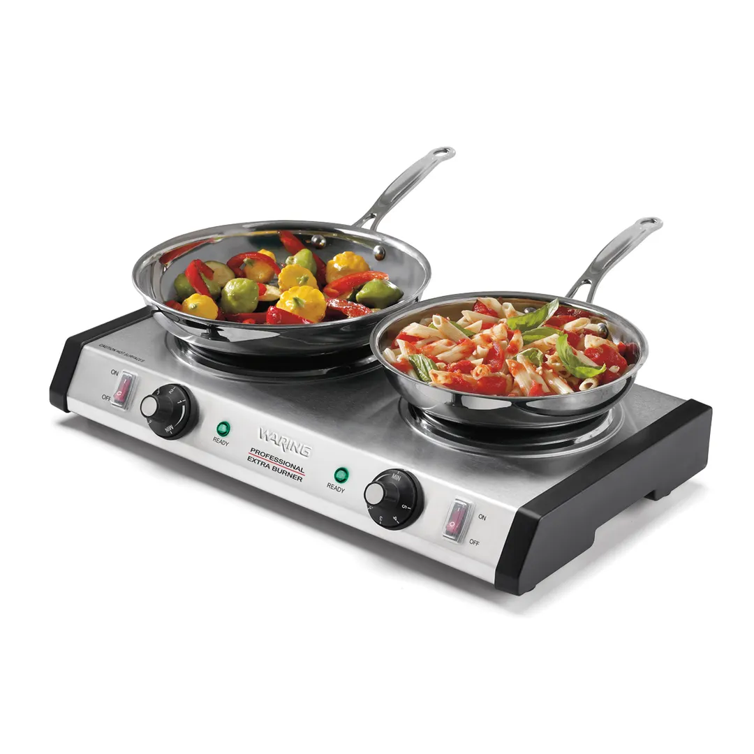 Waring WDB600 20" Electric Countertop Hotplate w/ (2) Solid Burners, Thermostatic Controls, 1.8 kW, 120v