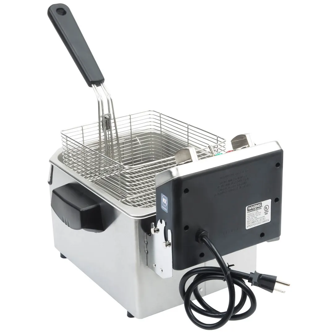 Waring WDF1000 Full Pot Countertop Electric Fryer w/ 10 lbs Capacity, 2 Twin & 1 Large Basket