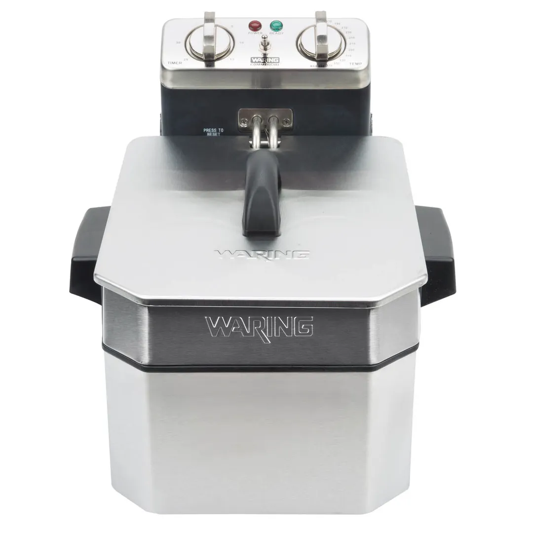 Waring WDF1000 Full Pot Countertop Electric Fryer w/ 10 lbs Capacity, 2 Twin & 1 Large Basket
