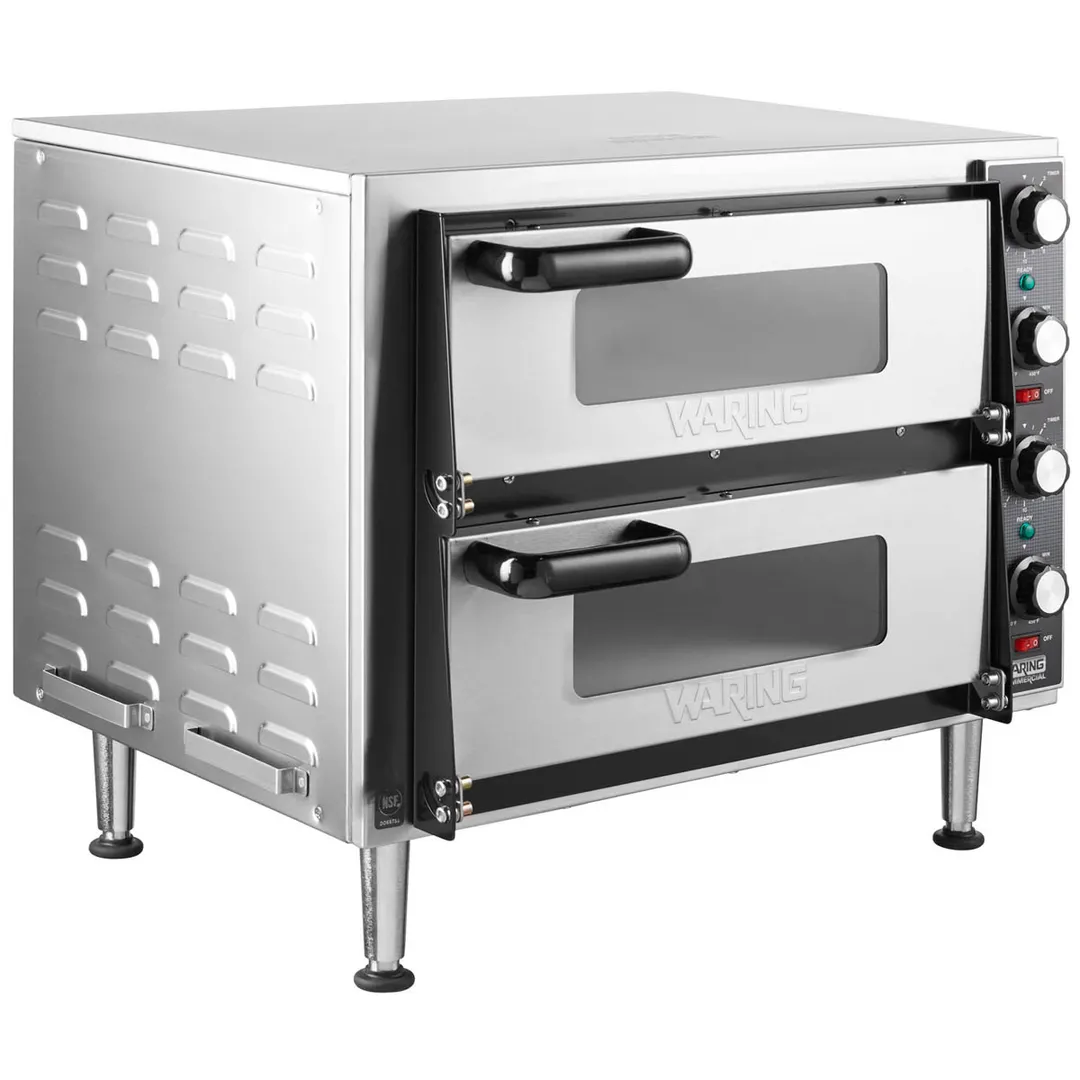 Waring WPO350 25" Electric Countertop Pizza Bake Oven w/ Double Deck, 2 Glass Doors