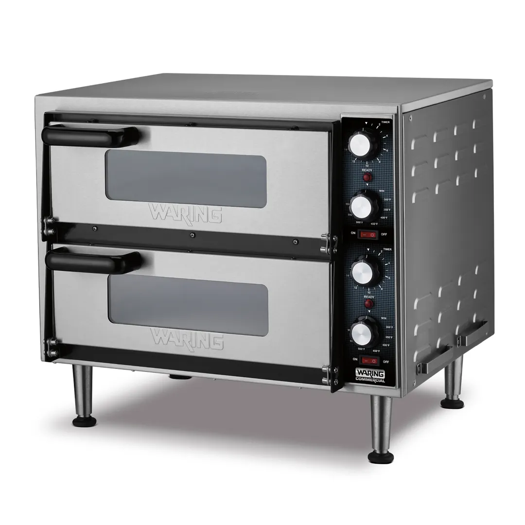 Waring WPO350 25" Electric Countertop Pizza Bake Oven w/ Double Deck, 2 Glass Doors