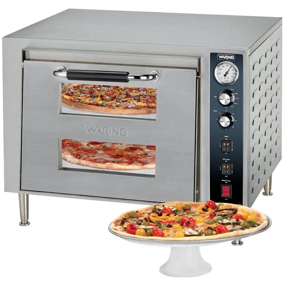 Waring WPO700 47" Electric Countertop Pizza Bake Oven w/ Double Deck, Thermostatic Controls