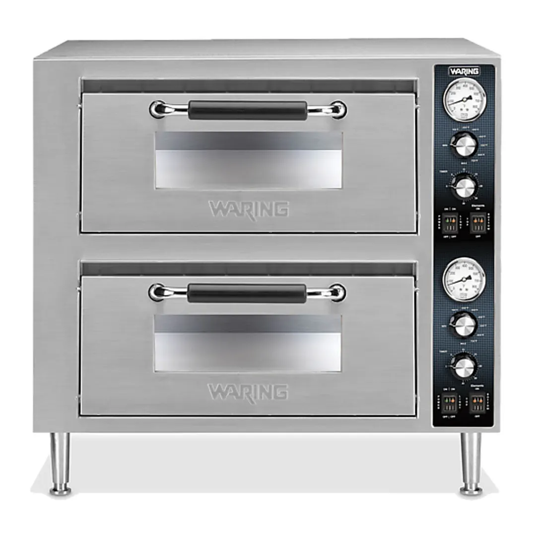 Waring WPO750 31" Electric Countertop Pizza Bake Oven w/ Double Deck, Thermostatic Controls