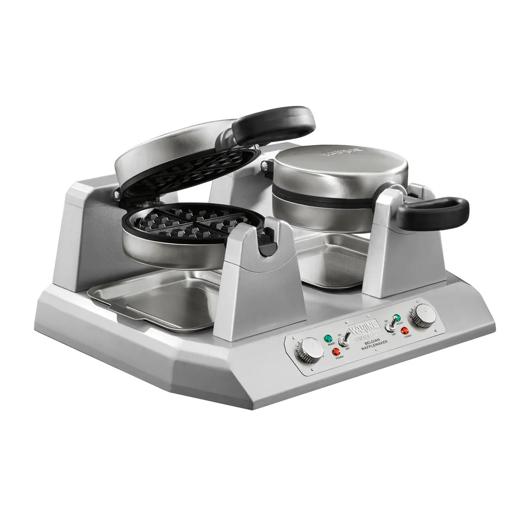 Waring WW250BX2 Commercial Belgian Waffle Maker, Double Side-By-Side, 7" Dia.