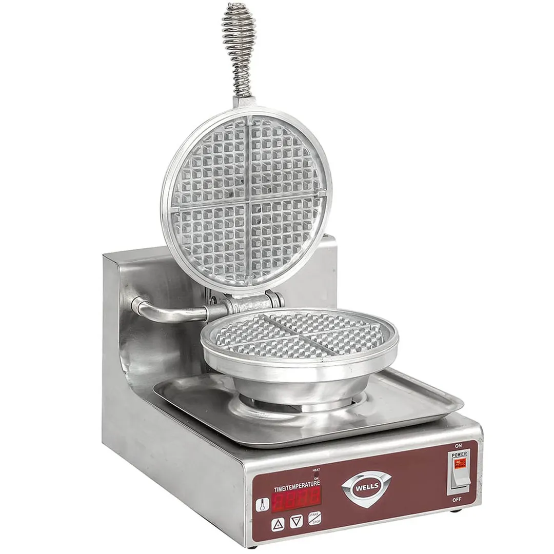 Wells WB-1E Waffle Baker, Single Round Waffle Grid, Cast Aluminum Grids