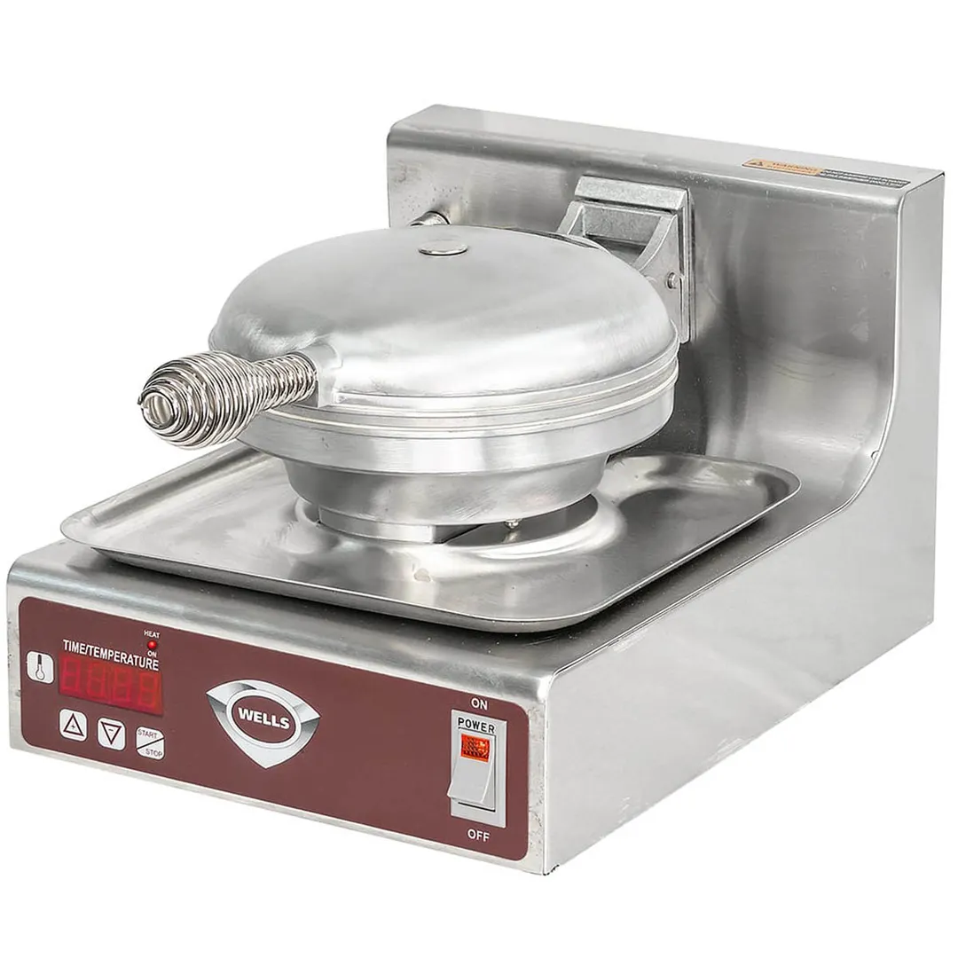Wells WB-1E Waffle Baker, Single Round Waffle Grid, Cast Aluminum Grids