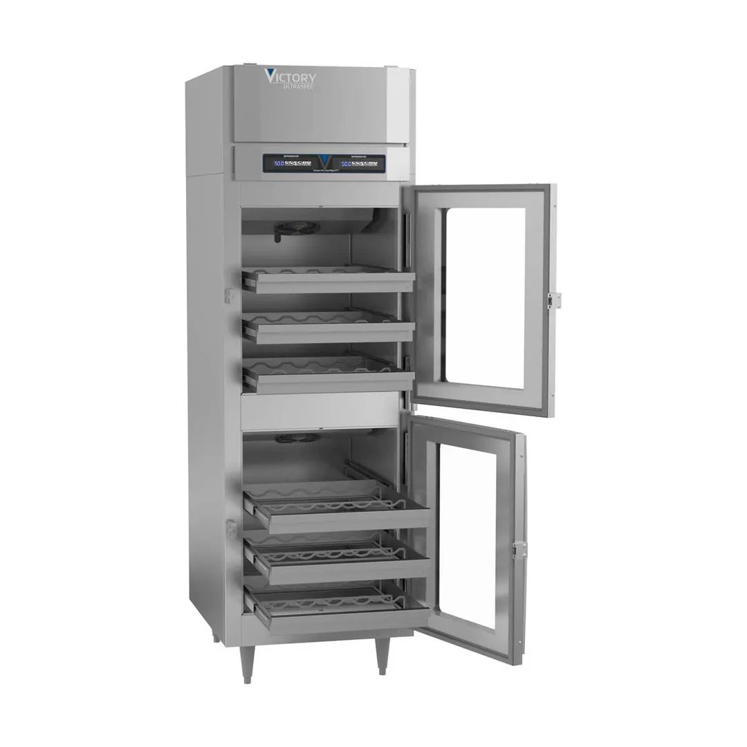 Victory WCDT-1D-S1-HC 27" Glass Door Wine Refrigerator, Dual Temperature, 60 Bottles