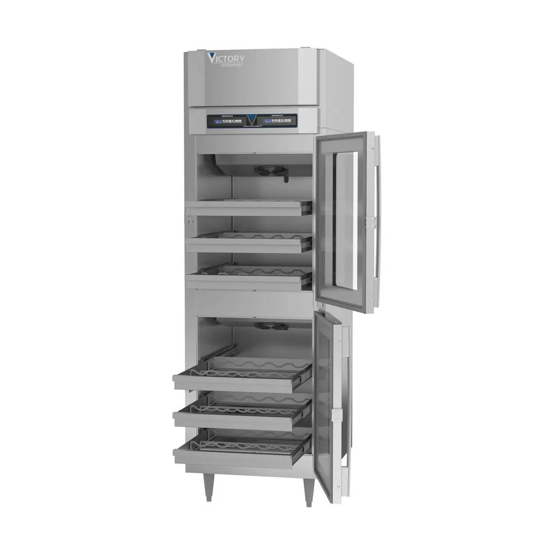 Victory WCDT-1D-S1-HC 27" Glass Door Wine Refrigerator, Dual Temperature, 60 Bottles