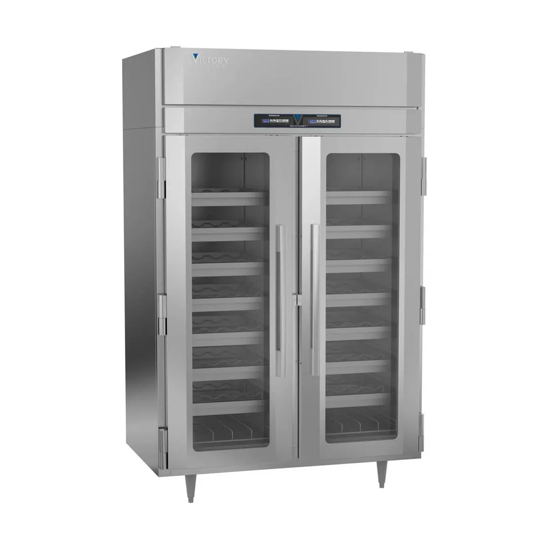 Victory WCDT-2D-S1-HC 52" Glass Door Wine Refrigerator, Dual Temperature, 160 Bottles