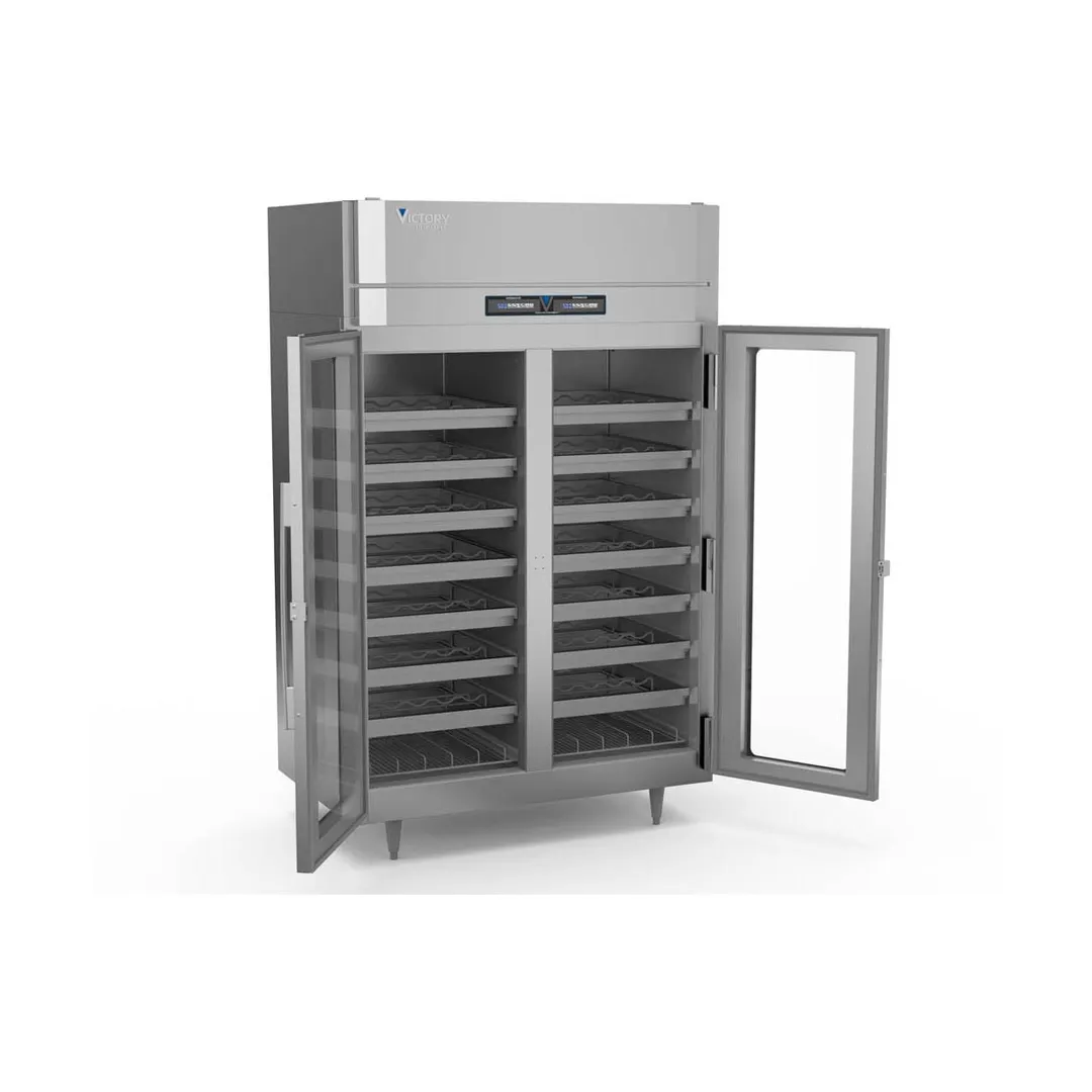 Victory WCDT-2D-S1-HC 52" Glass Door Wine Refrigerator, Dual Temperature, 160 Bottles
