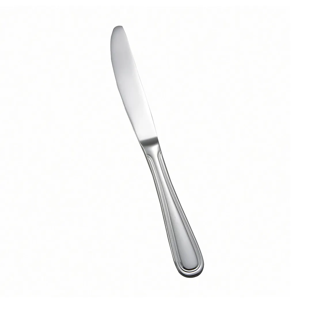 Winco 0030-08 9 1/4" Dinner Knife w/ 18/8 Stainless Grade, Shangarila Pattern - 1 Dozen