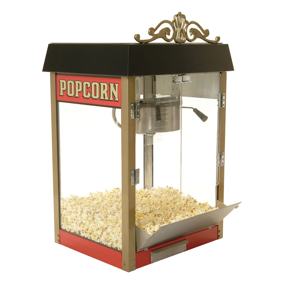 Winco 11080 21" Street Vendor 8-Oz. Popcorn Popper w/ Antique Décor, Old-Maid Drawer