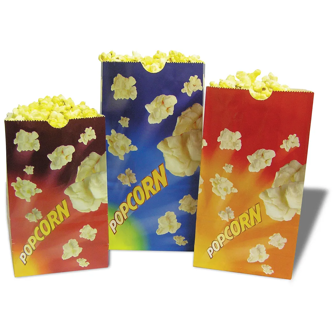 Winco 41246CS Popcorn Butter Bag, 46 oz, 4-1/4" W x 2-1/2" D x 8-1/4" H, coated orange - 1000/Case