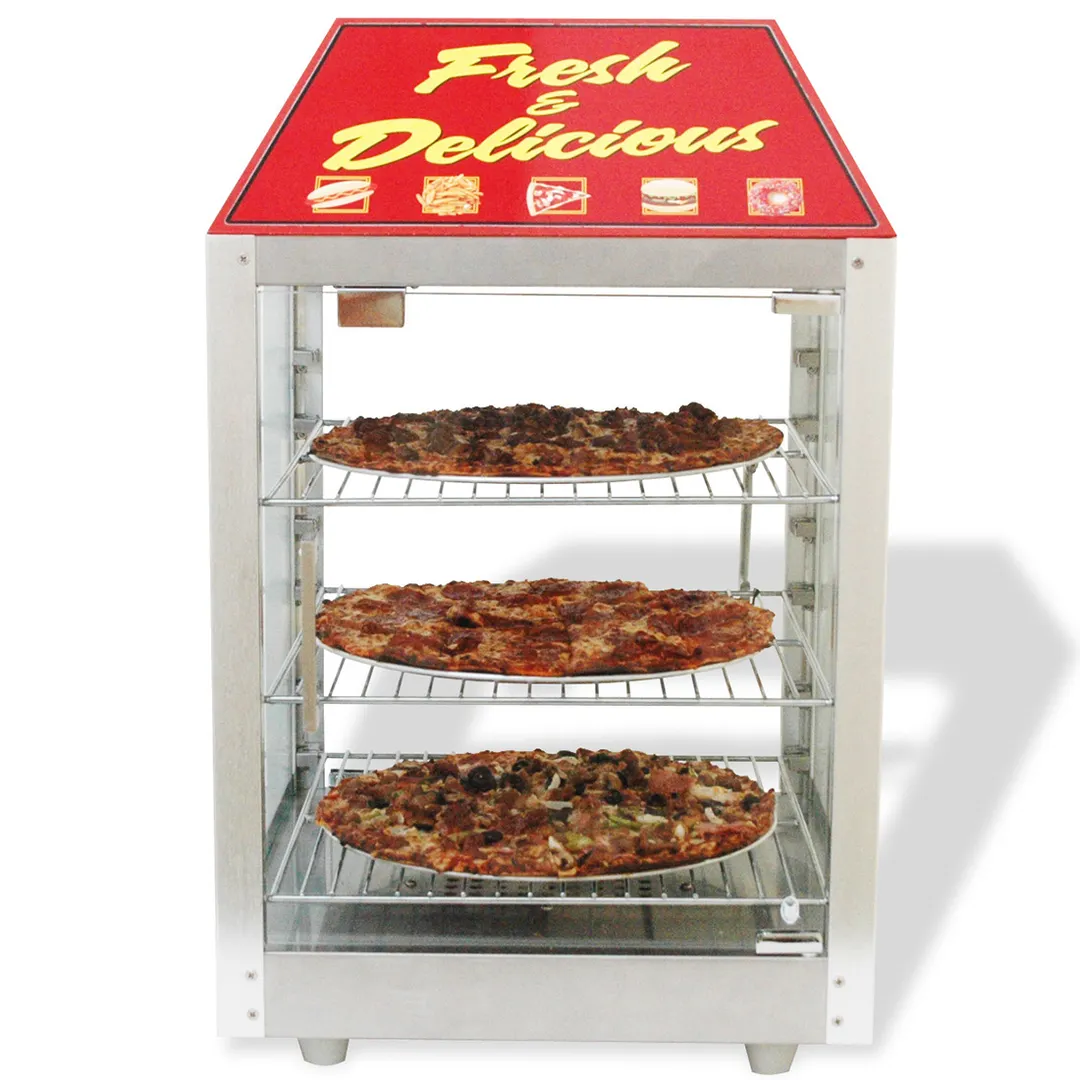 Winco 51040 16" Countertop Hot Food Display Case w/ 3 Adjustable Rack Shelves, Pass-Thru