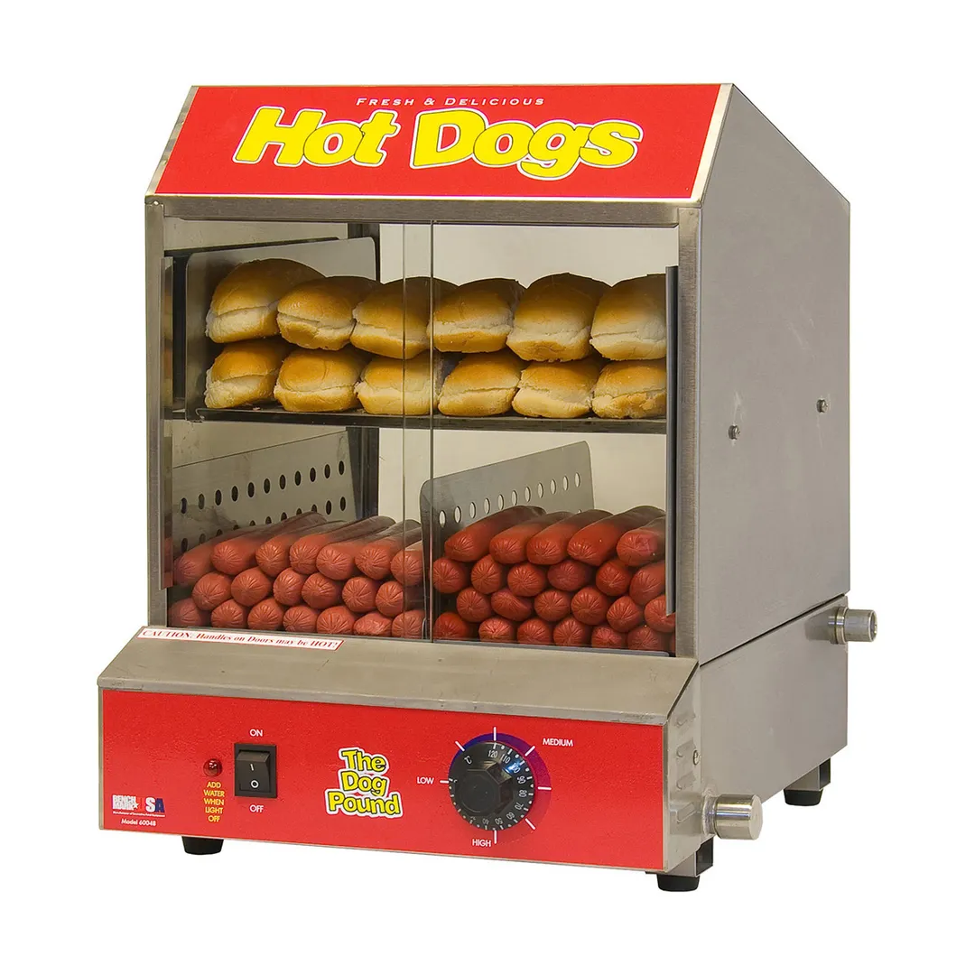 Winco Benchmark 60048 Dog Pound Hot Dog Steamer w/ (164) Hot Dog & (36) Bun Capacity