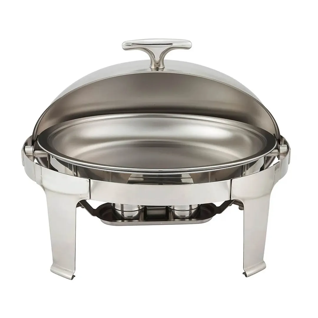 Winco 603 Madison 8 Qt. Stainless Steel Oval Chafer