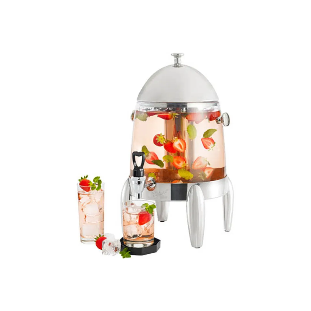 Winco 908 3-Gallon Non-Insulated Beverage Dispenser w/ Center Ice Core, Stainless Steel Lid