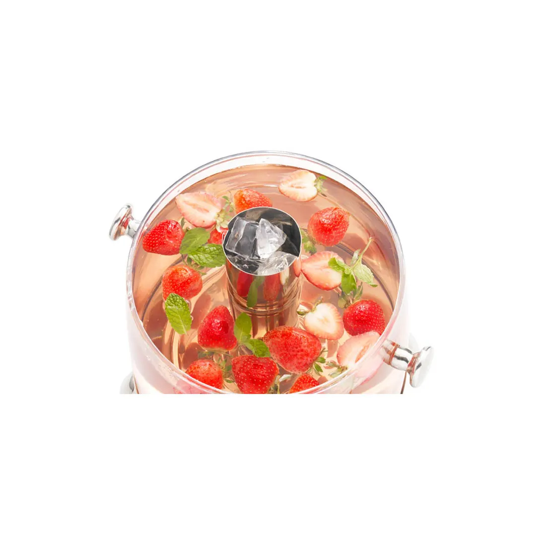 Winco 908 3-Gallon Non-Insulated Beverage Dispenser w/ Center Ice Core, Stainless Steel Lid