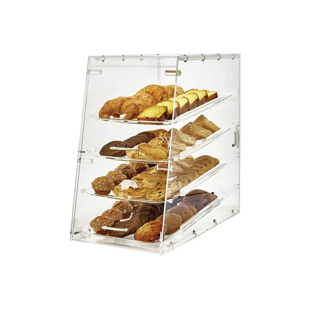 Winco ADC-4 Pastry Display 14"x24"x24" H, self‑service slant front, door, 4 12"x18" trays - Set