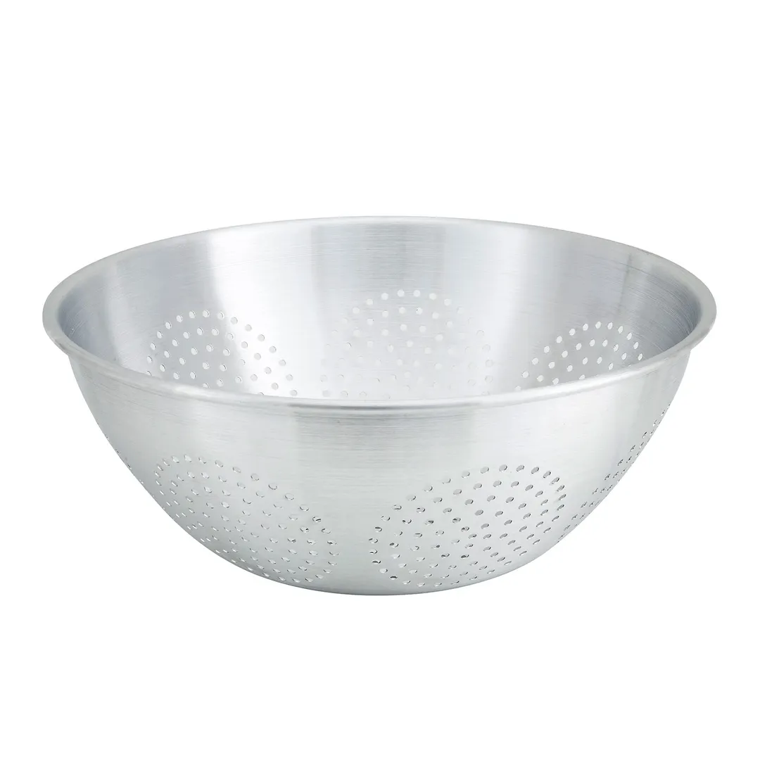Winco ALO-12 12 Qt. Aluminum Chinese Colander