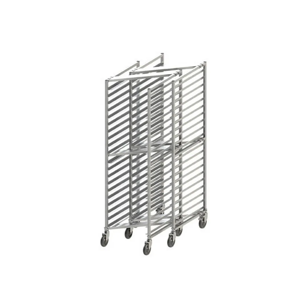 Winco ALZK-20BK 20 Pan Aluminum End Load Nesting Bun / Sheet Pan Rack w/ 3" Bottom Load Slides