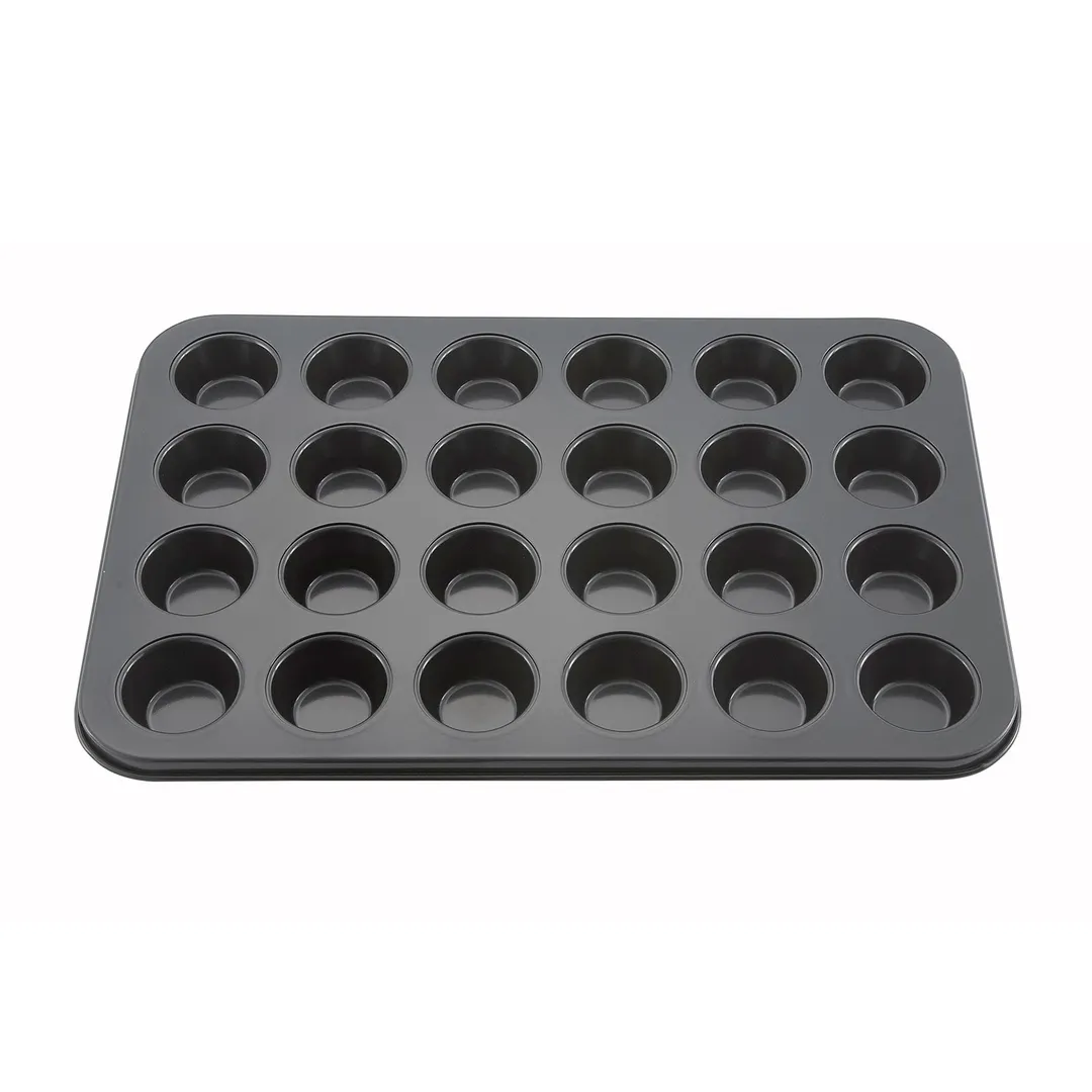 Winco AMF-24MNS 24 Cup Carbon Steel Non-Stick Mini Muffin Pan, 13-3/4"L x 10-1/2"W pan / PFOA-free