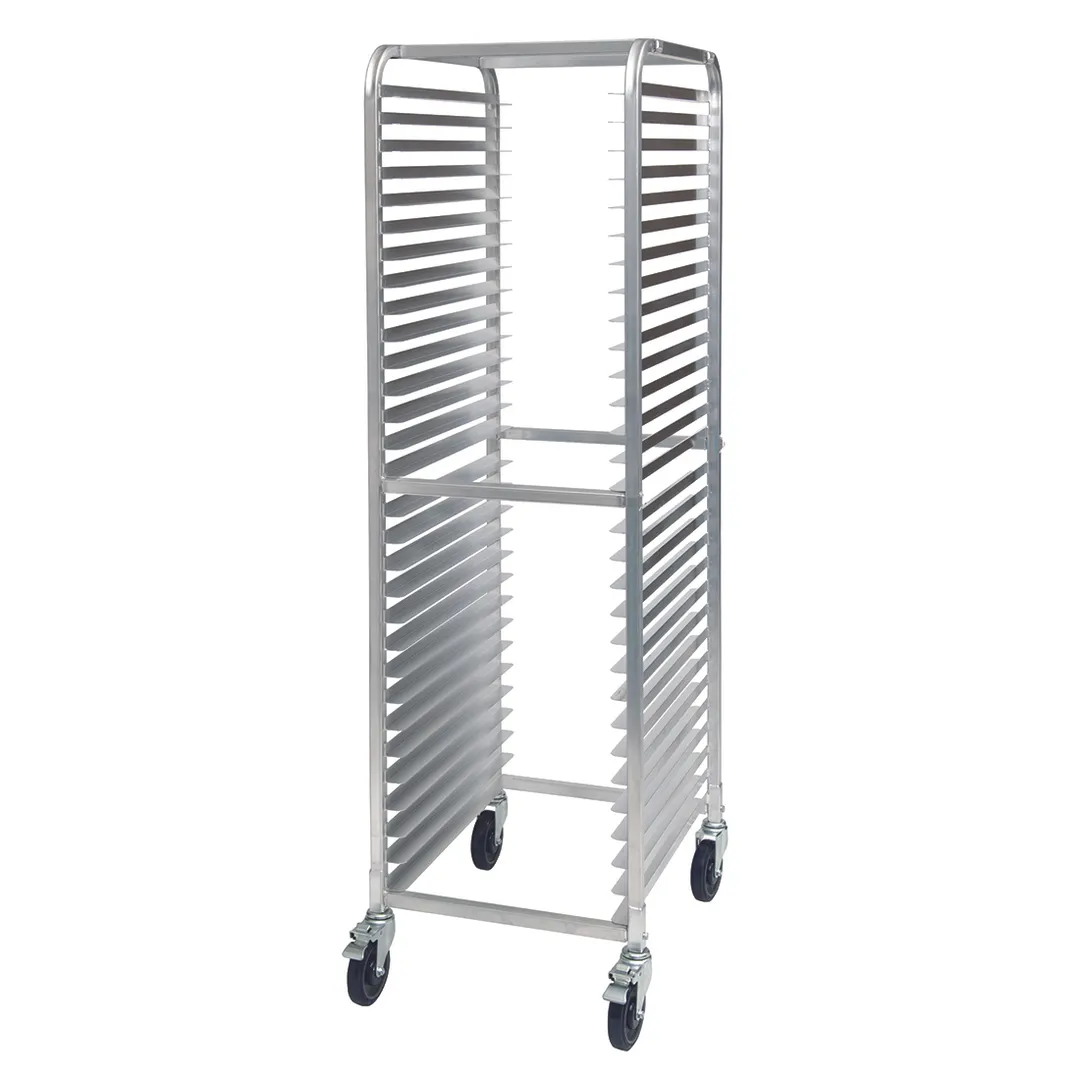 Winco AWRK-30 30 Pan Aluminum Full Height End Load Bun / Sheet Pan Rack, Assembled, 800 lb. Capacity
