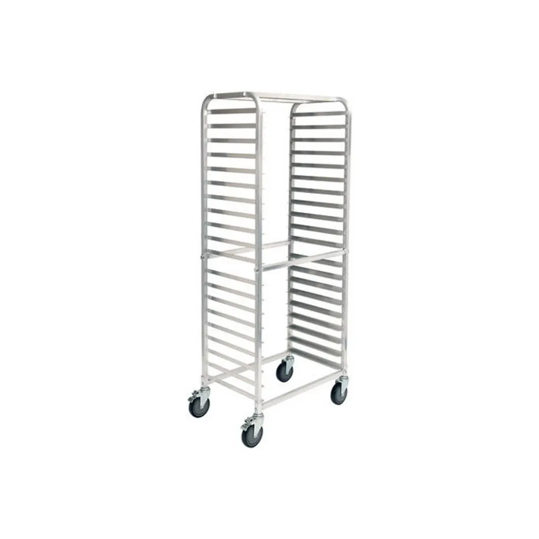 Winco AWRS-20BK Side-Load Sheet Pan Rack with Brakes, 70-1/4" x 29" x 18" - Aluminum / 20-Tier