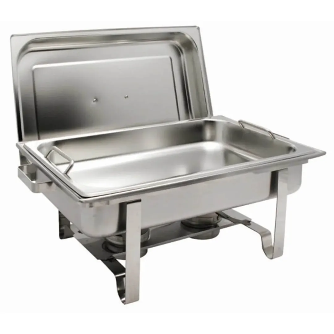 Winco C-2080B 8 qt. Get-A-Grip Rectangular Chafer with Pan Handles
