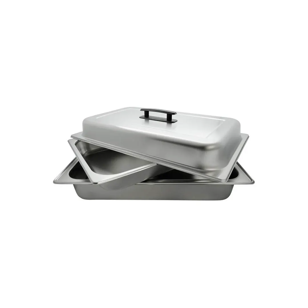 Winco C-4080 Economy 8 Qt. Full Size Stainless Steel Chafer with Folding Frame