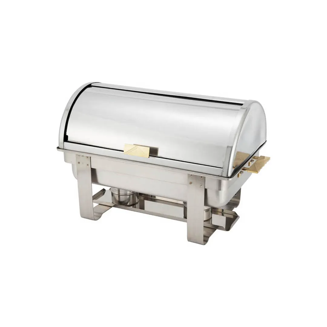 Winco C-5080 Deluxe 8 Qt. Full Size Roll Top Chafer