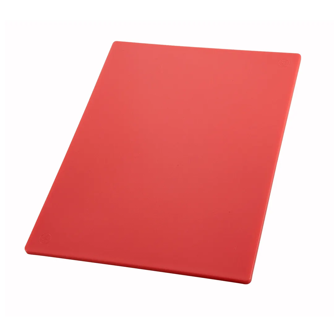 Winco CBRD-1824 Red Polypropylene Plastic Cutting Board - 18" x 24" x 1/2"