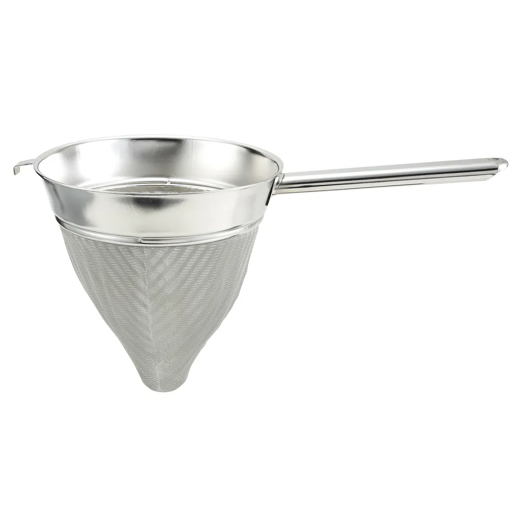 Winco CCB-10 10" Extra Fine Bouillon Strainer, Hollow Handle, Stainless Steel