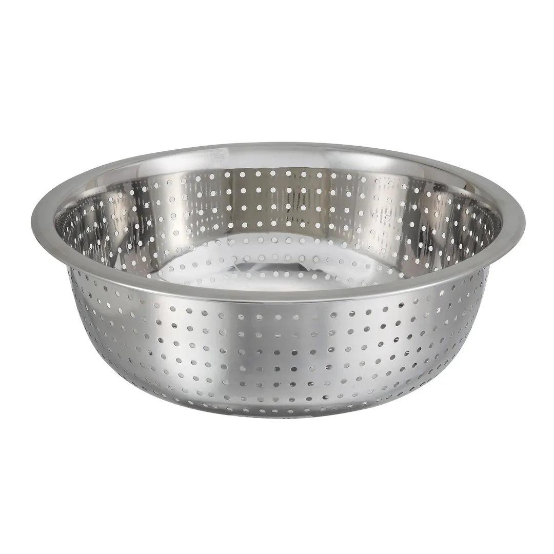Winco CCOD-11S 5.25 Qt. Stainless Steel Chinese Colander with Small Holes