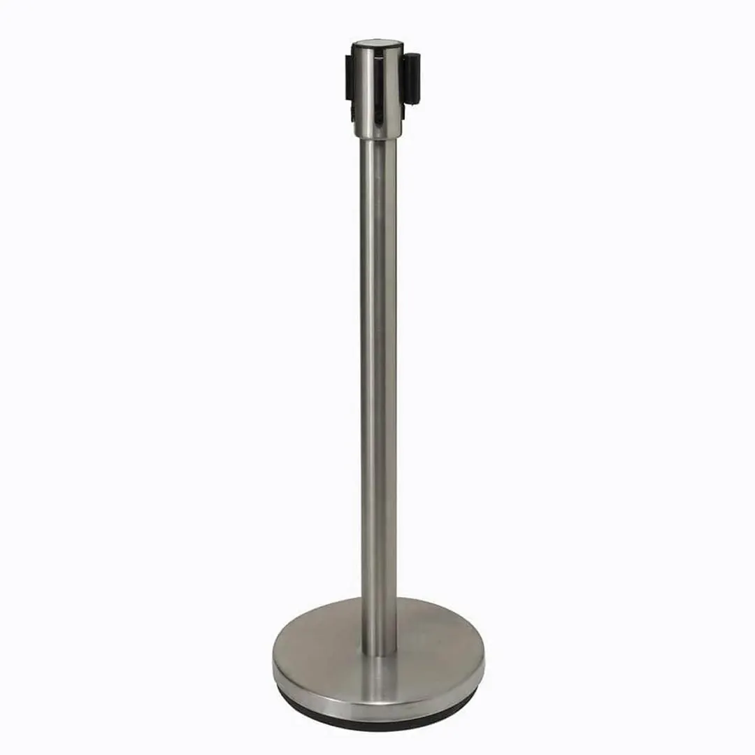 Winco CGS-38S, 35 1/2" Stainless Steel Stanchion Post w/ 68" Retractable Belt