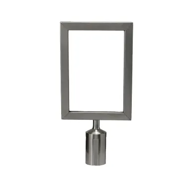 Winco CGSF-12S Steel Sign Frame for CGS-38K Stanchions, Stainless Steel