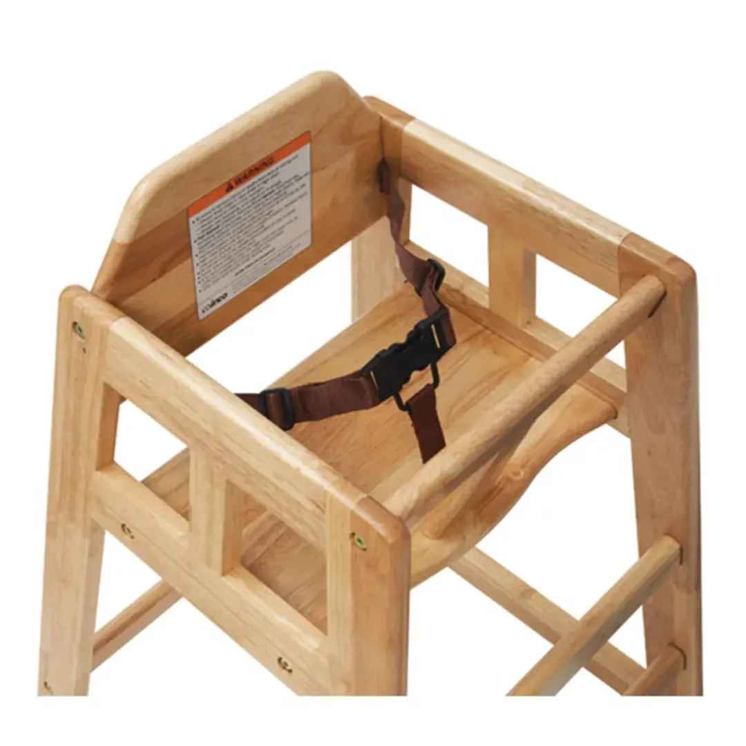 Winco CHH-601 Stackable Rubberwood Pub Height High Chair, 19"L x 20"W x 41"H, Natural Finish
